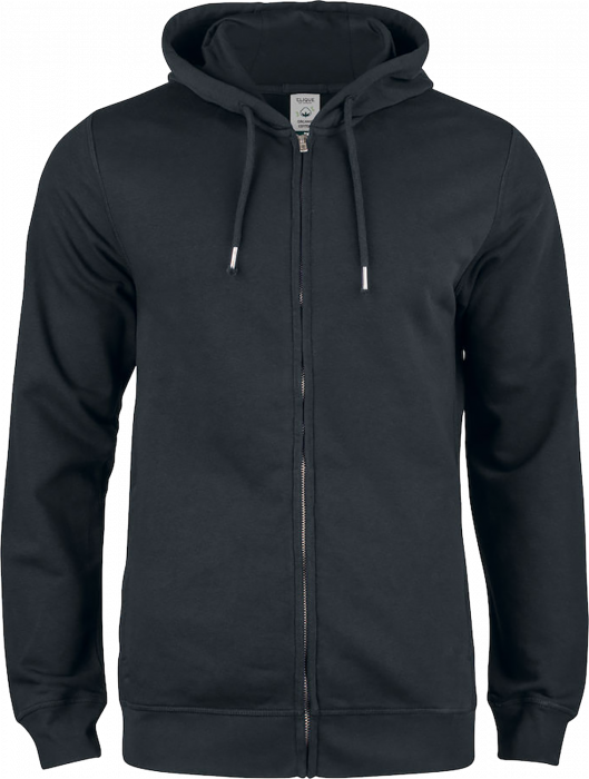 Clique - Organic Cotton Premium Hoody Full Zip - Zwart