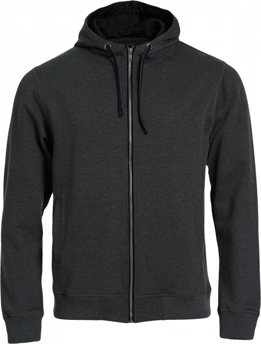 Clique - Classic Hoody Full Zip - Anthracite Melange & noir