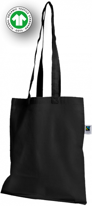 Clique - Fair Trade & Gots Tote With Long Straps - Schwarz