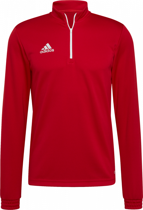 Adidas - Entrada 22 Træning Top With Half Zip Jr - Power red 2 & blanco