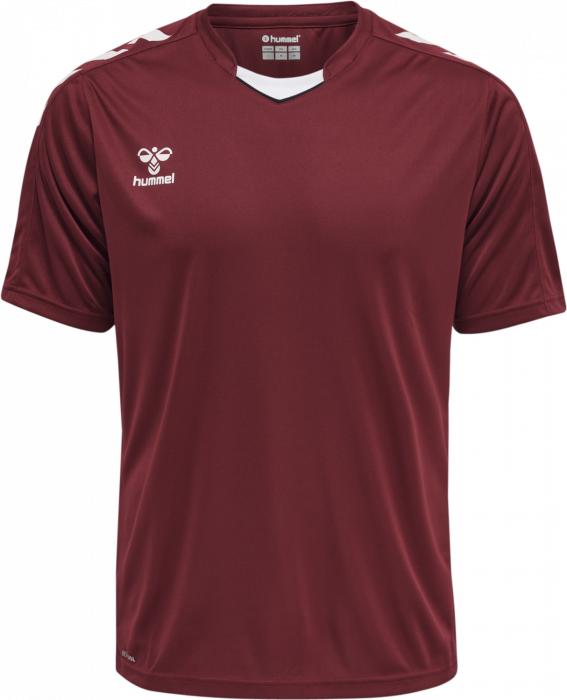 Hummel - Core Xk Poly Jersey - Maroon & weiß