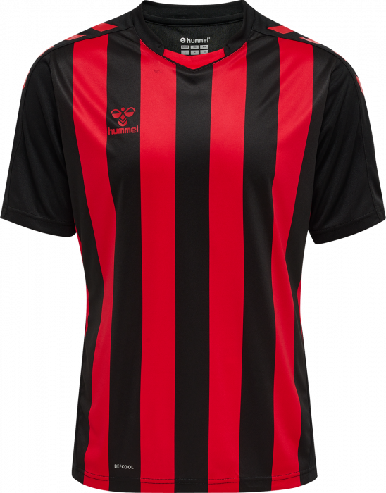 Hummel - Core Xk Striped Jersey Jr - Zwart & true red