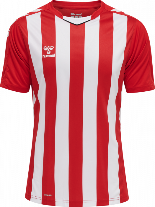 Hummel - Core Xk Striped Jersey - True Red & blanco