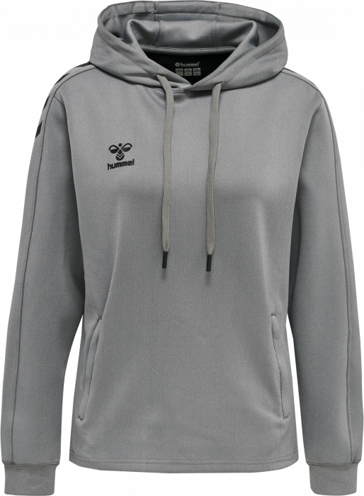 Hummel - Core Xk Poly Hoodie Women - Grey Melange & preto