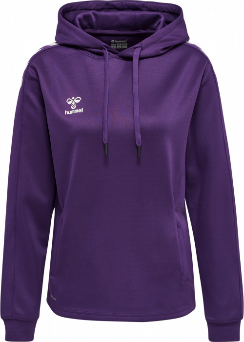 Hummel - Core Xk Poly Hoodie Women - Purple Reign & blanco