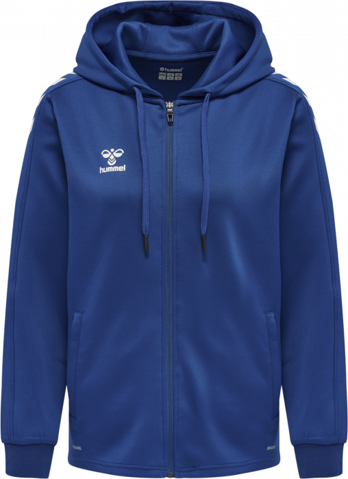 Hummel - Core Xk Poly Hoodie With Zipper Women - True Blue & vit