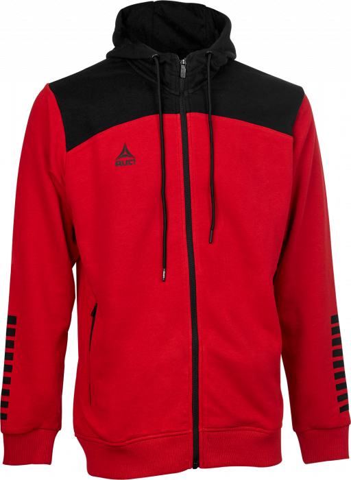 Select - Oxford Zip Hoodie - Red & black