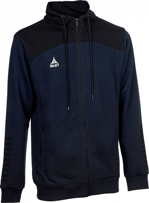 Select - Oxford Zip Hoodie - Navy blue & black